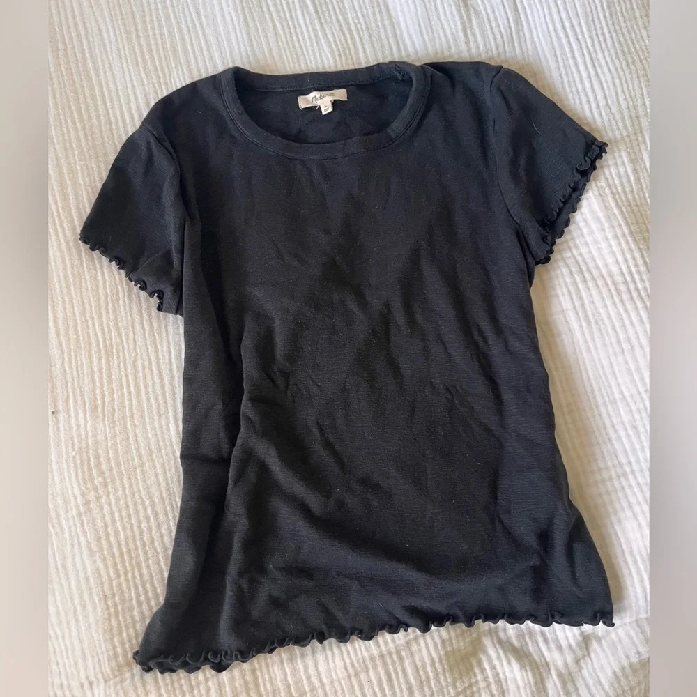 Black Madewell T-Shirt Basic Women’s Cotton/Modal Top Size Large - Picture 1 of 3